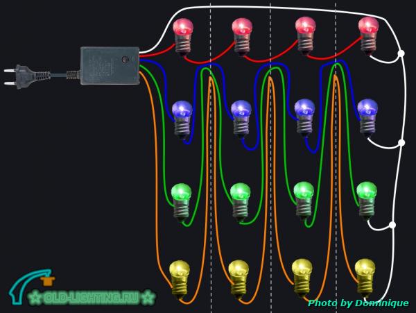Схема китайской гирлянды